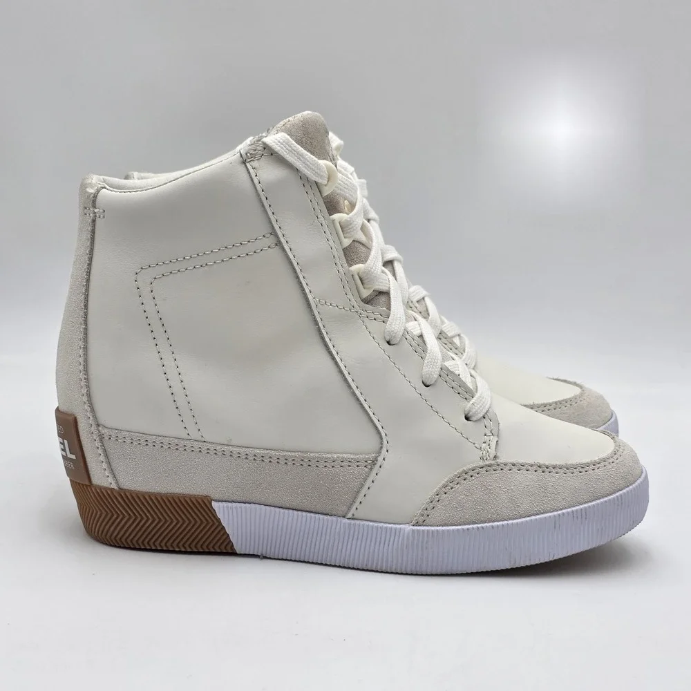 Sorel‎ Women's 7.5 Boots Hidden Wedge White Sea Salt Gum Out N About Waterproof